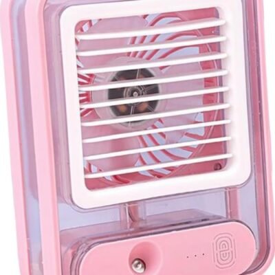 Mini Ventilador Spray De Água Portátil Luminária (Rosa)
