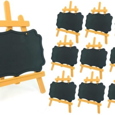 10 Mini Lousa Plástica com Cavalete para Decoração de Festas, Mimos, Lembrancinhas e Buffet