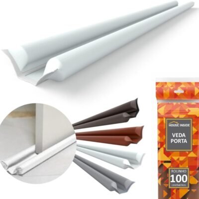 Veda-Portas Rolinho Protetor 100cm Impermeavel Embaixo Porta Protege contra Insetos, Poeira e Bichos – House Inside (BRANCO, 100)