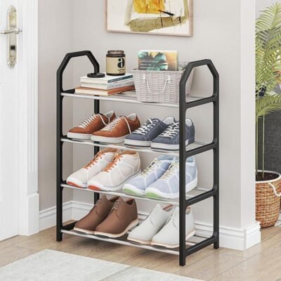 Sapateira Vertical | Organizador de Sapatos Ideal Sapateira Hall de Entrada e Espaços Pequenos | Sapateira – Sapateira Organizadora Moderna com Design Elegante – Perfeita para Organizar (Preto)