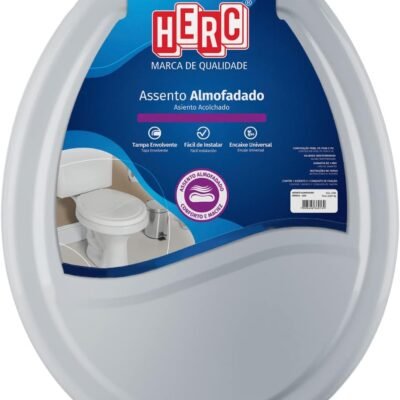 Tampa de Vaso/Assento Sanitário Cinza Escuro Almofadado 2387 Herc