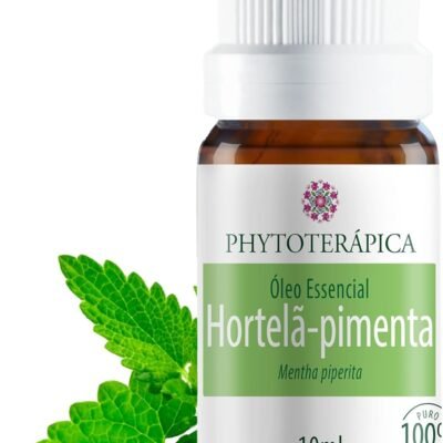 PHYTOTERAPICA- Óleo Essencial Hortelã Pimenta, Menta -Para Difusor, Massagem, Aromaterapia -Expande pensamentos, revigora mente, ajuda na concentração,eleva energia -100% Puro, Natural -Mentolado,10ml