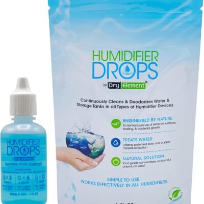O umidificador original deixa cair – concentrado de grau alimentício premium, retarda o acúmulo de resíduos em superfícies, minimiza a escala. Refresca a água em todos os modelos de umidificador,