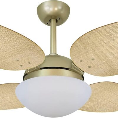 Ventilador De Teto Ouro 4 Pás Volare Vr42 Petalo Palmae Natural 220v Volare Volare 220v Ouro