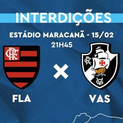 Prefeitura do Rio implementa plano especial para o clássico entre Flamengo e Vasco neste sábado (15/2).