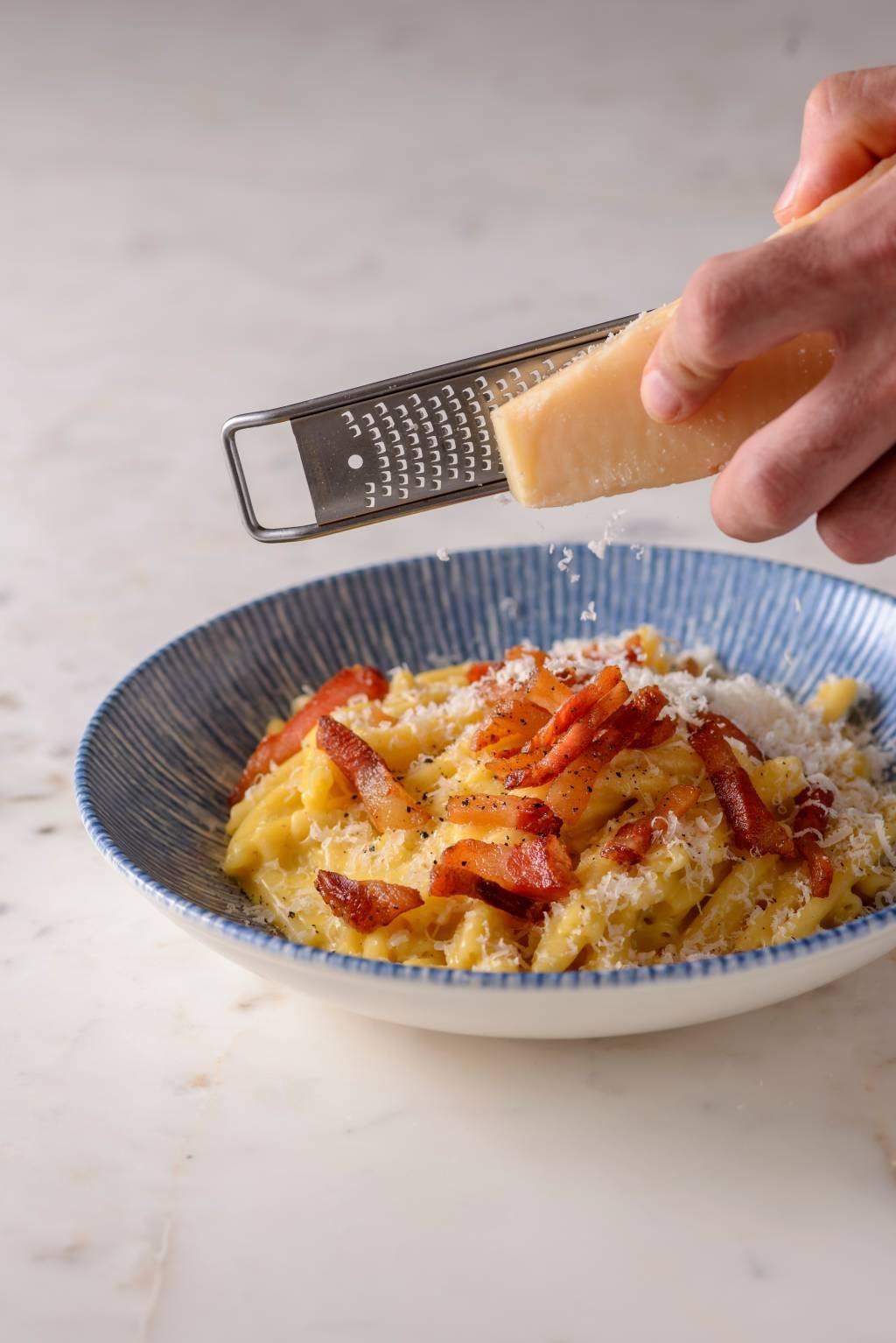 Bene: Casarecce à Carbonara com guanciale