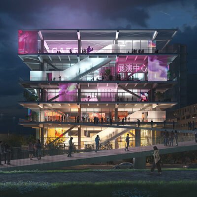 MVRDV reinventa a praça de mercado e transforma-a em um ‘cubo de mercado’ iluminado em Taiwan.