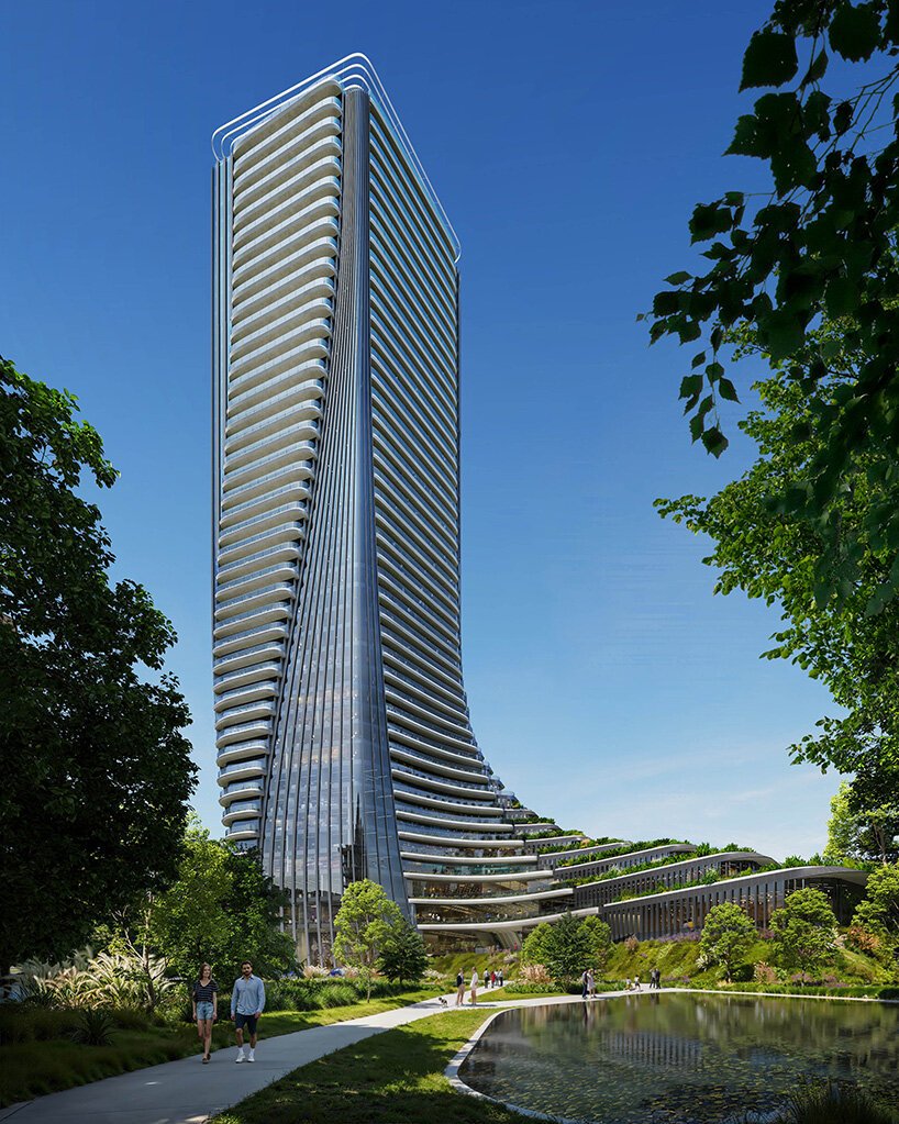 Cityzen Tower em Tbilisi - Detalhe dos terraços